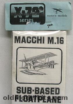 Esoteric 1/72 US Navy Macchi M.16 Sub-Based Float Plane - 1920s (M-16) - Bagged plastic model kit